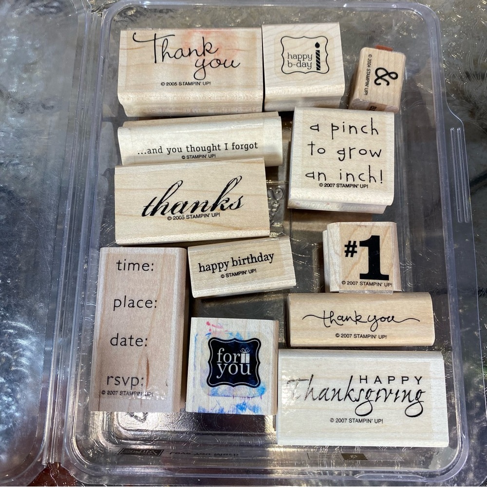 Stampin' Up! Wooden Stamp Collection with Black Text set of 12